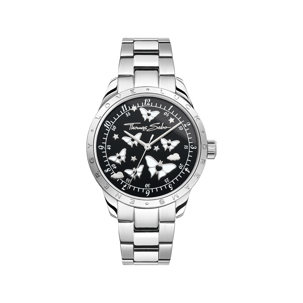 THOMAS SABO Luminescent Butterfly Watch Black Dial