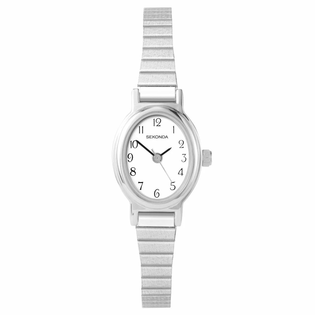 Silver Stainless Steel White Dial Watch 21mm