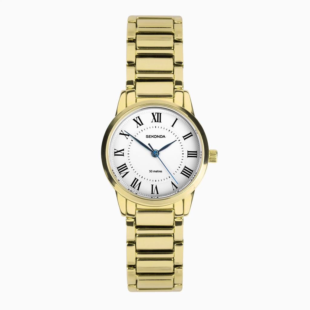 Sekonda Beaumont Ladies Watch | Gold Alloy Case & Bracelet with White Dial