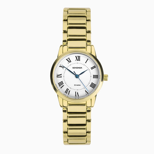 Sekonda Beaumont Ladies Watch | Gold Alloy Case & Bracelet with White Dial
